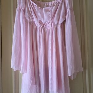 Pink Off-Shoulder Dress